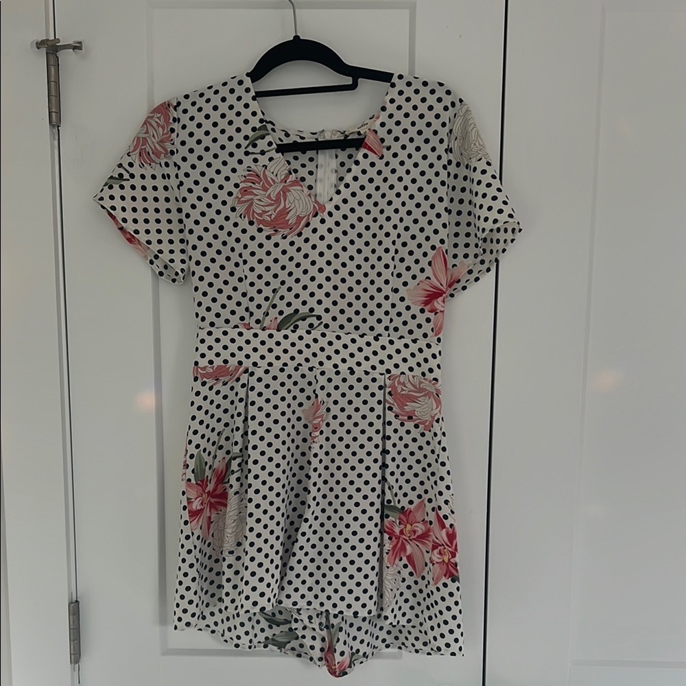 Polka Dot Floral Romper